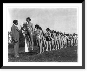 Historic Framed Print, [Contestants being weighed for Miss America beauty contest, ca. 192-],  17-7/8" x 21-7/8"