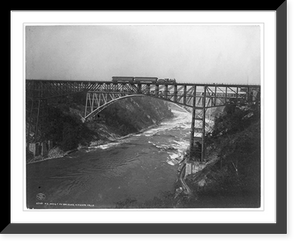 Historic Framed Print, M.C. and G.T. Ry. Bridges, Niagara Falls,  17-7/8" x 21-7/8"