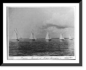 Historic Framed Print, [Boat races]: Group of five yachts,  17-7/8" x 21-7/8"