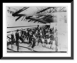 Historic Framed Print, U.S.S. NEW HAMPSHIRE: Gun drill [on board ship],  17-7/8" x 21-7/8"