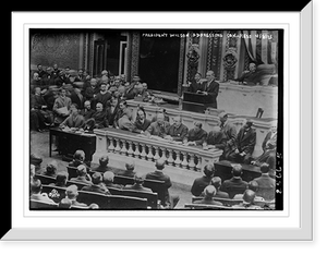 Historic Framed Print, Pres. Wilson addressing Congress,  17-7/8" x 21-7/8"