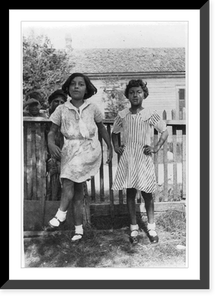 Historic Framed Print, Mexican girls, San Antonio, Texas,  17-7/8" x 21-7/8"