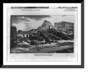 Historic Framed Print, Daily Graphic Nsp. March 4, 1880, page 38, bottom left A scene in Shantytown N.Y.",  17-7/8" x 21-7/8"