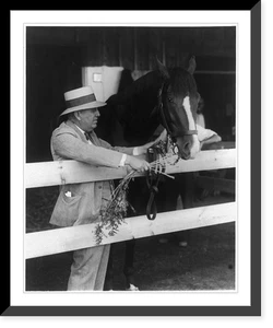 Antique Sporting Print - Saratoga - Unbeaten three-year-old Gallant