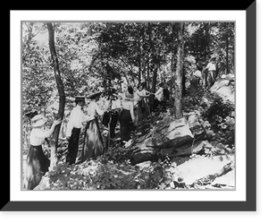 Historic Framed Print, Climbing the Sunset Trail, Asheville, N.C.,  17-7/8" x 21-7/8"