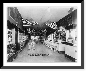 Historic Framed Print, Interior view of the Davis Drug Company, Fort Smith, Ark.,  17-7/8" x 21-7/8"