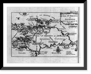 Historic Framed Print, [Map of the island of Hispaniola (Haiti & Dominican Republic)],  17-7/8" x 21-7/8"