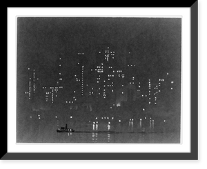 Historic Framed Print, [Night lights of Manhattan],  17-7/8" x 21-7/8"