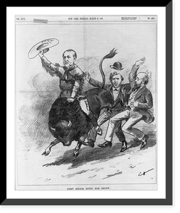 Historic Framed Print, First knock down for DePew,  17-7/8" x 21-7/8"