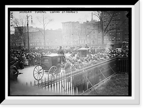 Historic Framed Print, Morgan funeral leaving St. George's,  17-7/8" x 21-7/8"