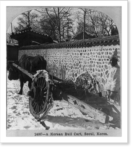 Historic Photo Print - A Korean bull cart, Seoul, Korea