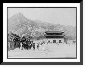 Historic Framed Print, Gate of Palace, Seoul, Korea, 1896,  17-7/8" x 21-7/8"