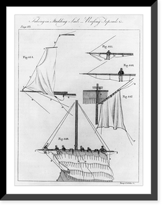 Taking in studding sails. reefing topsails &c, Antique Poster
