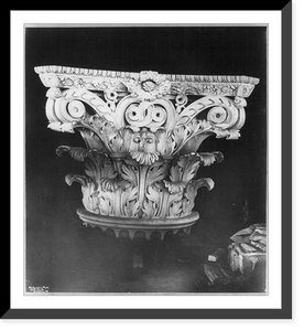 Historic Framed Print, Corinthian capital for the Main Reading Room, Library of Congress,  17-7/8" x 21-7/8"