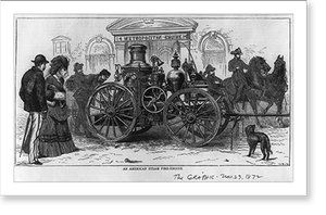 Historic Photo Print - Fire Engines - An American steam fire engine