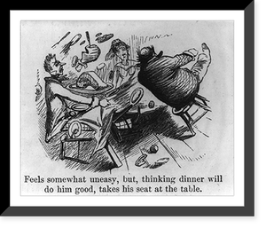 Caricature of sea sick passenger: Feels somewhat uneasy, but,, Vintage Wall Art
