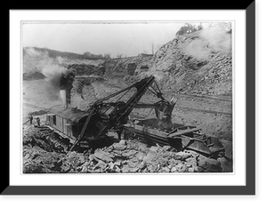 Historic Framed Print, Steam shovel loading iron ore, Cornwall, Pa.,  17-7/8" x 21-7/8"