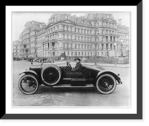 Hudson Super Six racing car in Washington, D.C. in front of the State, Navy and War Dept, Vintage Poster