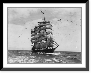 Historic Framed Print, STAR OF SHETLAND under full sail,  17-7/8" x 21-7/8"