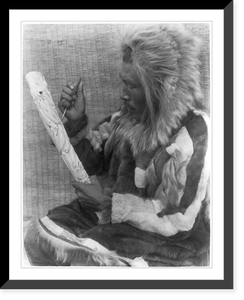 Antique Photo Print - The ivory carver. Nunivak