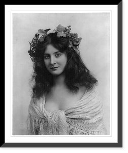 Historic Framed Print, [Young women modeling: Half lgth., grapes and leaves on head, wearing shawl],  17-7/8" x 21-7/8"