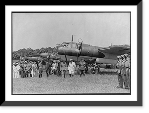 Historic Framed Print, [G&ouml;ring and Crown Prince Paul of Yugoslavia walking from military planes at Doberitz],  17-7/8" x 21-7/8"