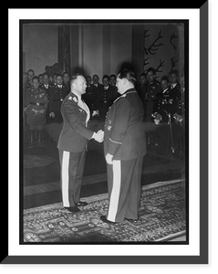 Historic Framed Print, [Erhard Milch shaking G&ouml;ring's hand during birthday celebration],  17-7/8" x 21-7/8"