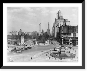 Historic Framed Print, Columbus Circle, New York City: [And Central Park],  17-7/8" x 21-7/8"