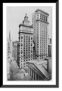 Historic Framed Print, [New York City: Gillender & Hanover Bank Buildings],  17-7/8" x 21-7/8"