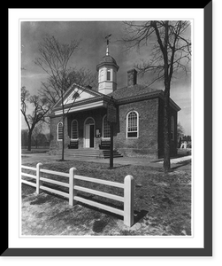 Historic Framed Print, [Williamsburg Court House, Williamsburg, Va.; exterior, after restoration],  17-7/8" x 21-7/8"