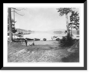 Historic Framed Print, Blue Mountain Lake, Adirondack Mountains, N.Y.: West from Lake House,  17-7/8" x 21-7/8"