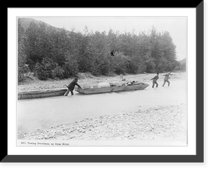 Alaska: Towing provisions up Dyea River Classic, Vintage Poster