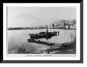 Historic Framed Print, Switzerland - Panorama of Lucerne,  17-7/8" x 21-7/8"