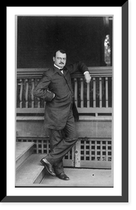 William Loeb, full-length portrait, standing, facing right, with left elbow on railing, Antique Wall Art