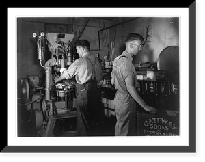 Two men working in Gateway soda factory, Harper's Ferry Classic, Antique Wall Art