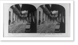 Antique City View - Street in old Gorgona, Panama Canal Zone