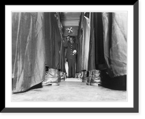 Transporting US Army troops in Pullman cars, Vintage Print