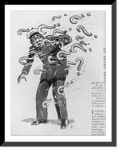 Porter with question marks all around him, Antique Print