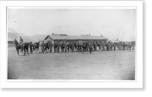 Antique Military - 10th U.S. Cavalry posed at Fort Verde, Arizona