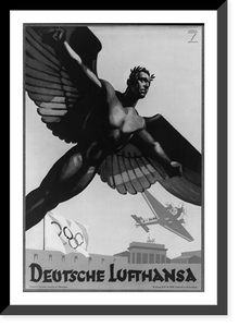 Historic Framed Print, Deutsche Lufthansa.Ludwig Hohlwein, M&uuml;nchen.,  17-7/8" x 21-7/8"