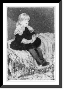 Historic Framed Print, [Mlle Luquet seated on a couch],  17-7/8" x 21-7/8"