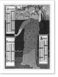 Vintage Photo Print - Poster calendar for, 1897