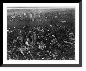Aerial view of Brooklyn with Manhattan in the backgrd., New York City, Historic Print