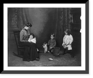 Black & White Photo - Woman and 2 girls crying over dead bird