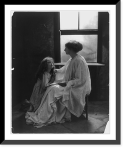 Historic Framed Print, [Girl praying at her mother's feet],  17-7/8" x 21-7/8"