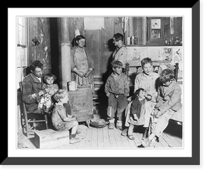 Grandpap takes care of the babies - A family of share croppers, typical of thousands taken care of by the Red Cross, because the Drought ruined their crops, Vintage Print