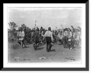 Historic Framed Print, A war dance on Crow Agency, Montana,  17-7/8" x 21-7/8"