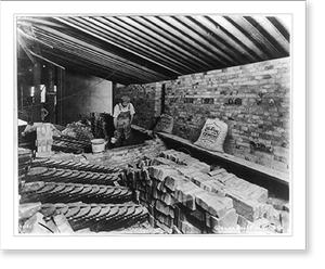 Antique Architecture - Man laying bricks inside building