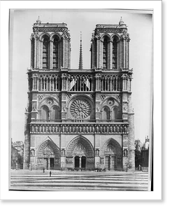 Antique Architecture - Cathedral of Notre Dame, Paris - Facade
