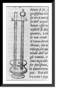 Diagram of an early barometer or measuring device, Vintage Poster